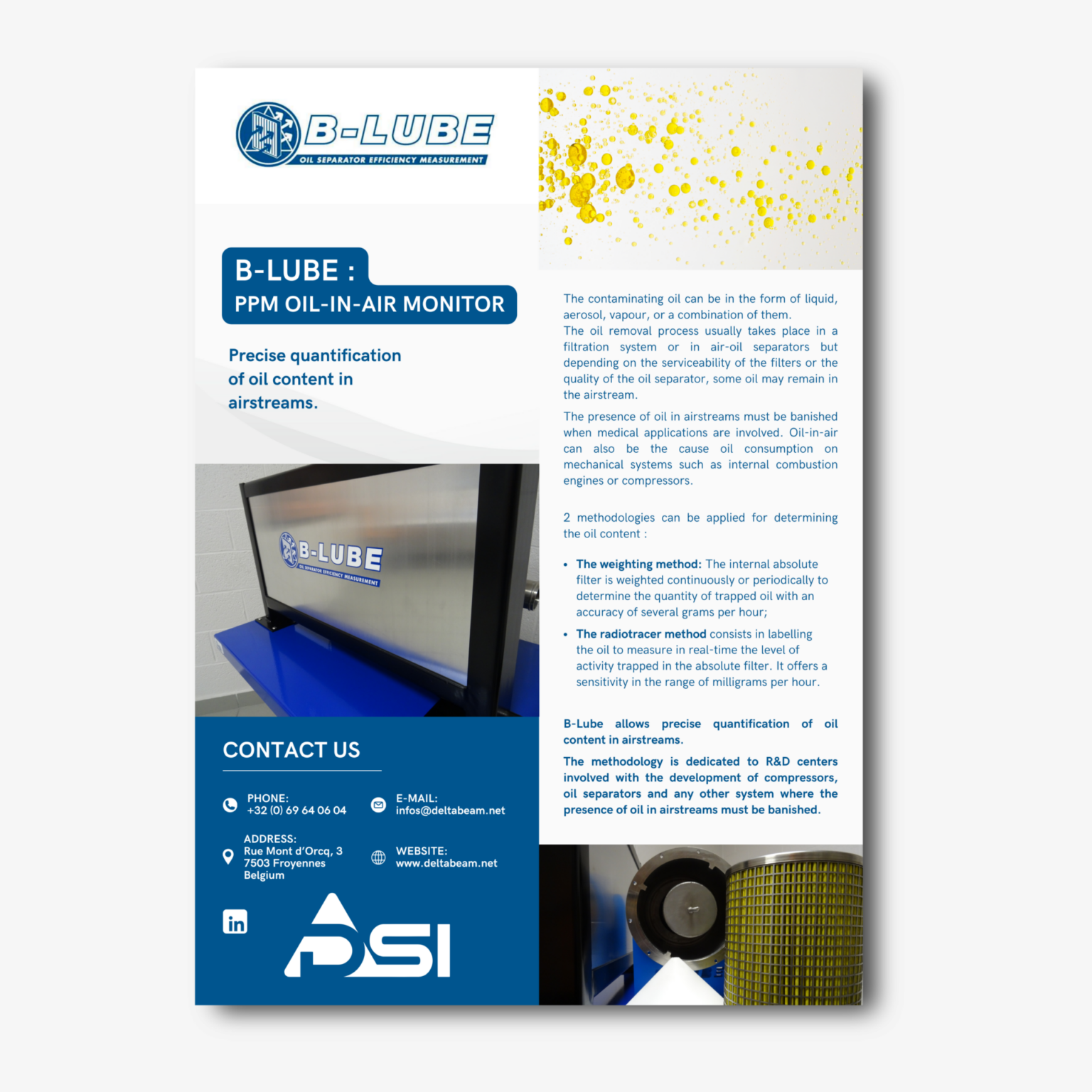 PRECISE QUANTIFICATION OF OIL CONTENT IN AIRSTREAMS DSi